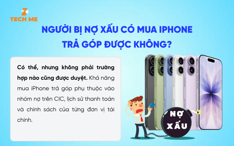 Nợ xấu có mua iPhone trả góp được không