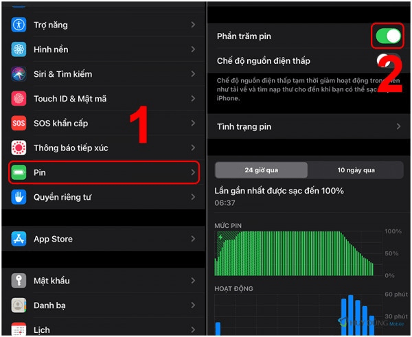 cách nhận biết iphone sạc đầy pin