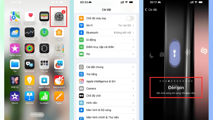 cách tắt đèn pin trên iPhone