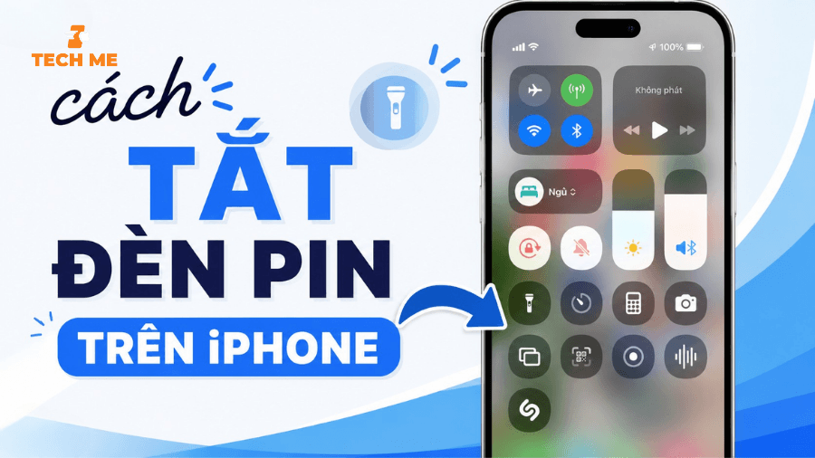 cách tắt đèn pin trên iPhone