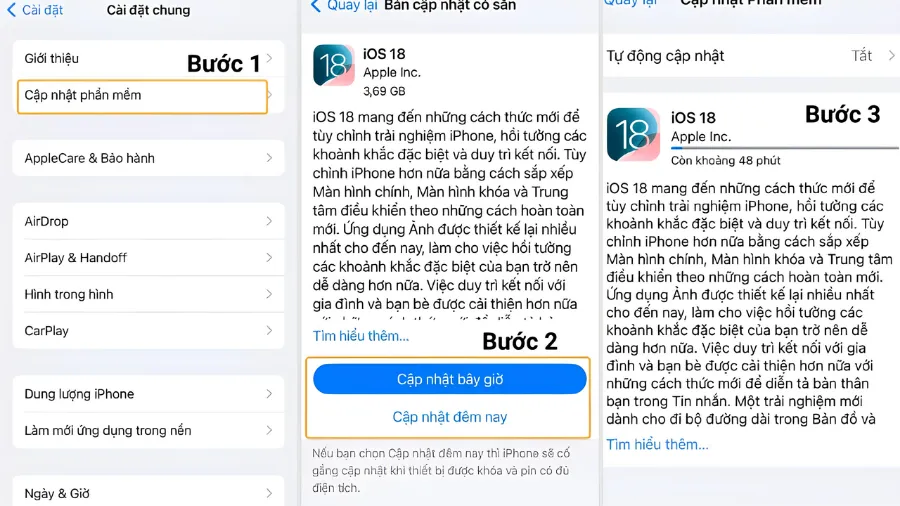 cập nhật phần mềm iPhone